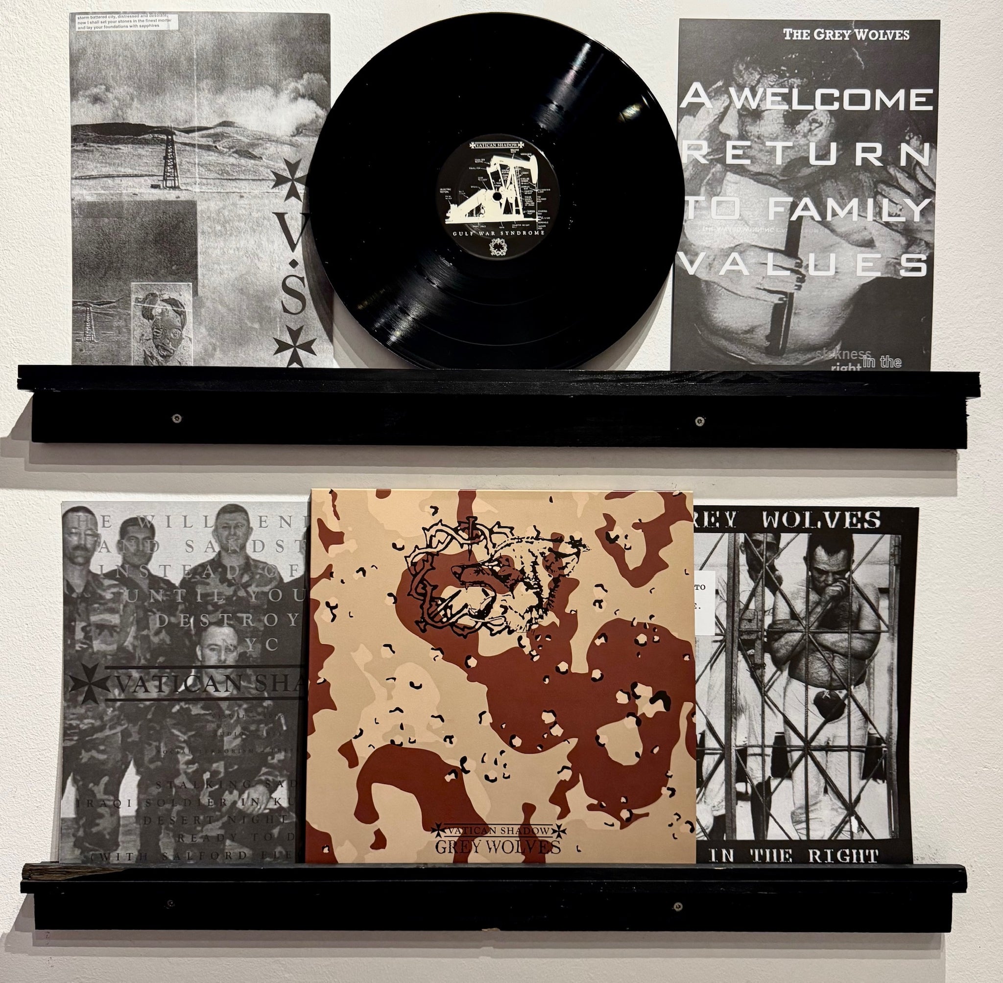 The Grey Wolves / Vatican Shadow - Sickness In The Right / Gulf War Syndrome LP